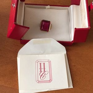 Vintage ruby glass ring. Size 8